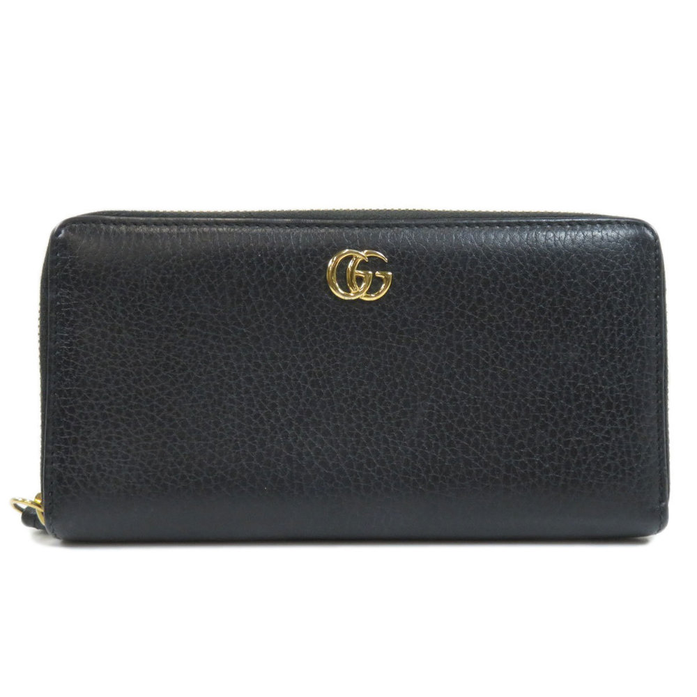 Gucci Round Zipper GG Long Wallet With Coin Purse Leather